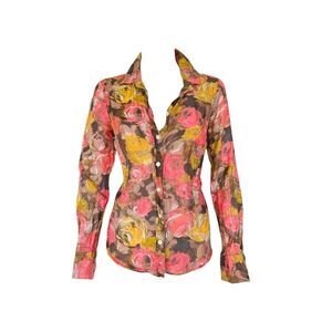 fairy floral silk button down